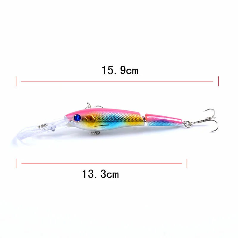 Señuelo de pesca Jerkbait Minnow, cebo de plástico duro, Artificial, Lucio, ABS, Wobbler para anzuelos, Crankbait, ojos 3D de mar, 1 piezas - imagen 3