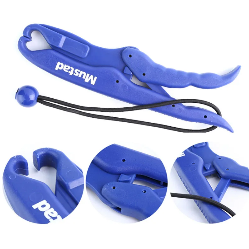 Mustad-empuñadura de pesca de plástico ABS, pinza flotante de 25cm, controlador de peces ultraligero con cuerda de retención, herramienta de señuelo de pesca - imagen 5