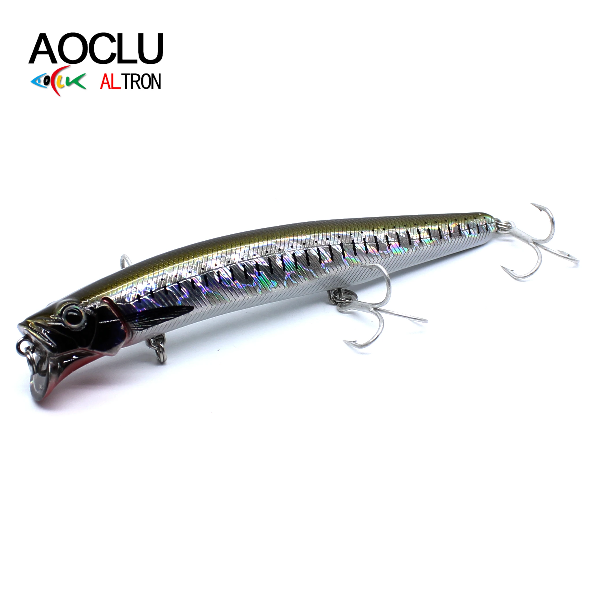 AOCLU Wobbler flotante de 13cm y 21g, cebo duro para pececillos, señuelo de pesca de lubina fresca, gancho Hybird VMC, imán de transferencia de peso, buceo poco profundo - imagen 3