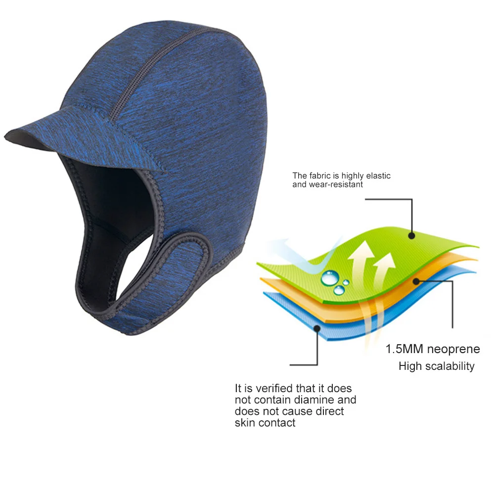 Gorro ajustable para buceo, Surf, Kayak, Rafting, canoa, esnórquel, gorro de natación para clases aeróbicas acuáticas, gimnasio y escuela - imagen 2