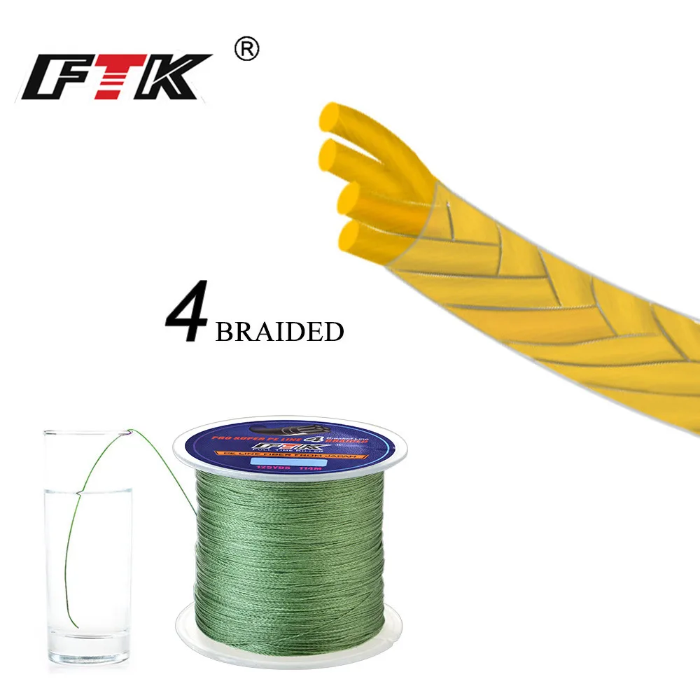 FTK-Cable trenzado para pesca, línea de fibra multifilamento para agua salada, 114M, 125 yardas, 0,10mm-0,40mm, 8LB-60LB - imagen 4