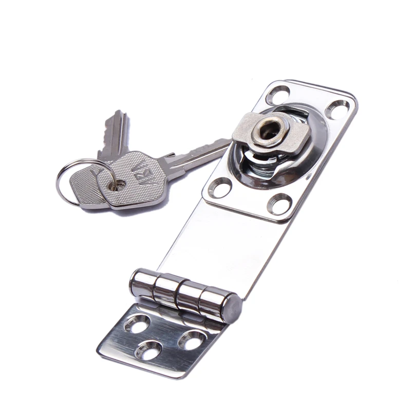 Cerrojo de seguridad de acero inoxidable con llave, candado de puerta de cobertizo, puerta de barco, accesorios marinos, 3 ", un par - imagen 2