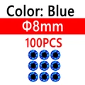 100pcs 8mm Blue