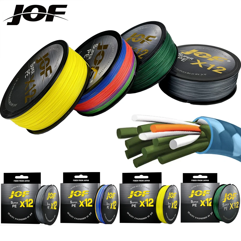 JOF-Hilo de pescar S12, 300 metros, 500 metros, equipo de pesca de PE tejido de 12 hebras, 25, 30, 39, 50, 65, 77, 92lb - imagen 4