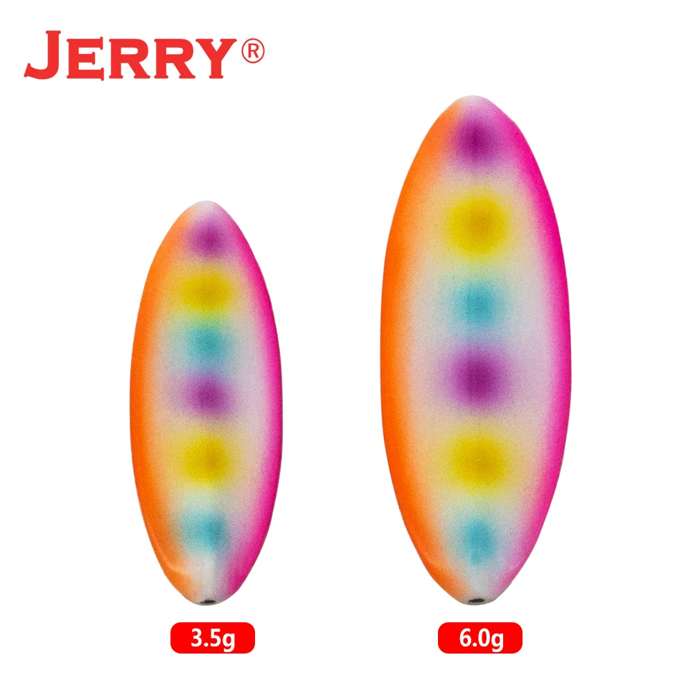 Jerry Zhu Que 3,5g/6g cuchara en línea brillo UV colores área trucha Señuelos de pesca oscilante lento - imagen 4