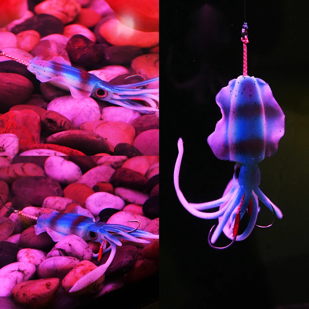 Goture-Nuevo señuelo de pesca suave de calamar, 20g, 60g, anzuelo luminoso de calamar, cebo wobbler para agua dulce y salada - imagen 5