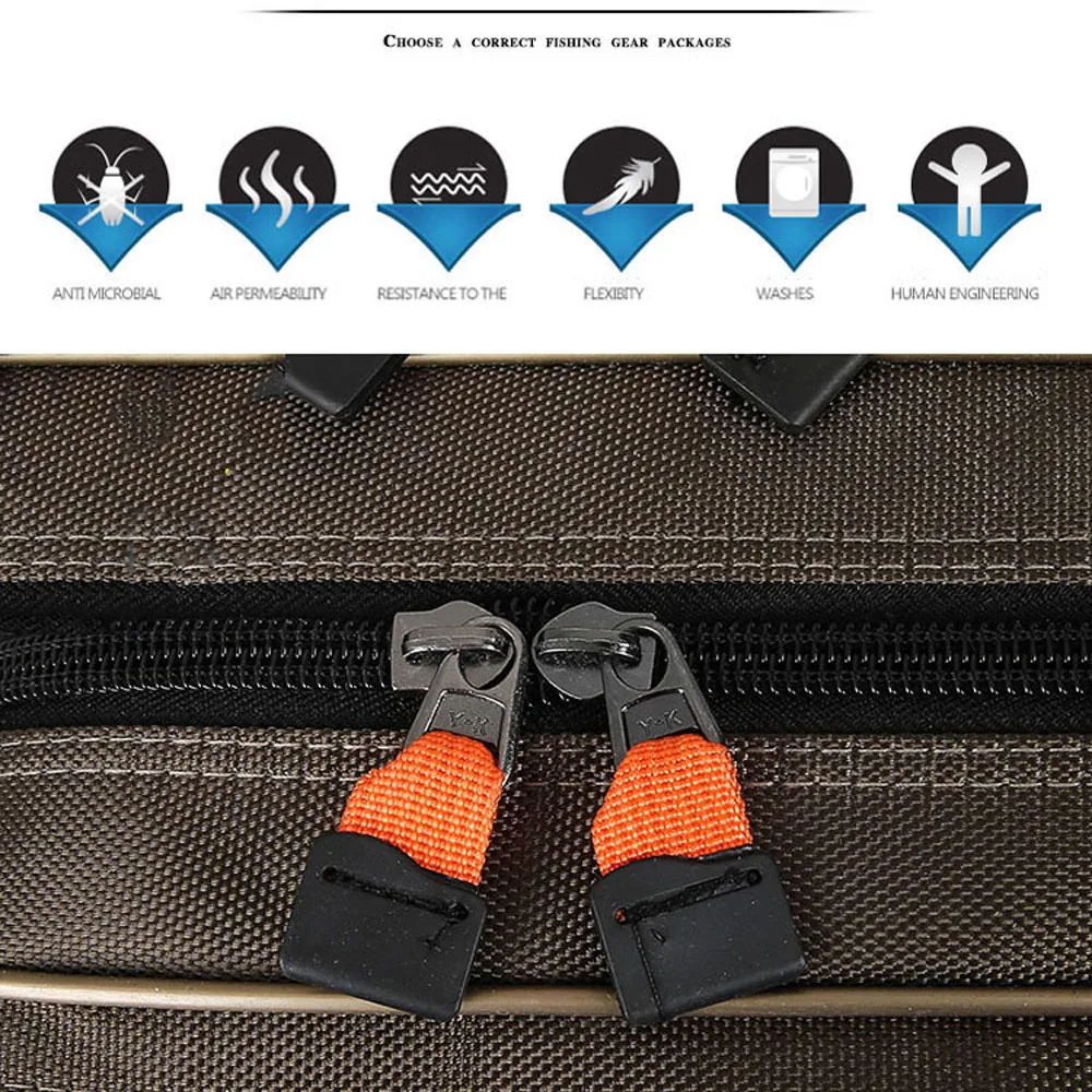 Bolsa multifuncional para caña de pescar, carretes de poste de gran capacidad, estuche de almacenamiento de cebo, aparejos de transporte de viaje, 2/3/4 capas, 100/120/130CM - imagen 4