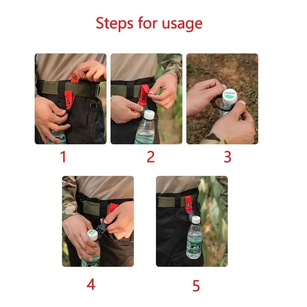 EDC Supplies-gancho para mochila, soporte de hebilla colgante, mosquetón de correas de nailon, Clips para cinturón, llavero con Clip para botella de agua - imagen 4