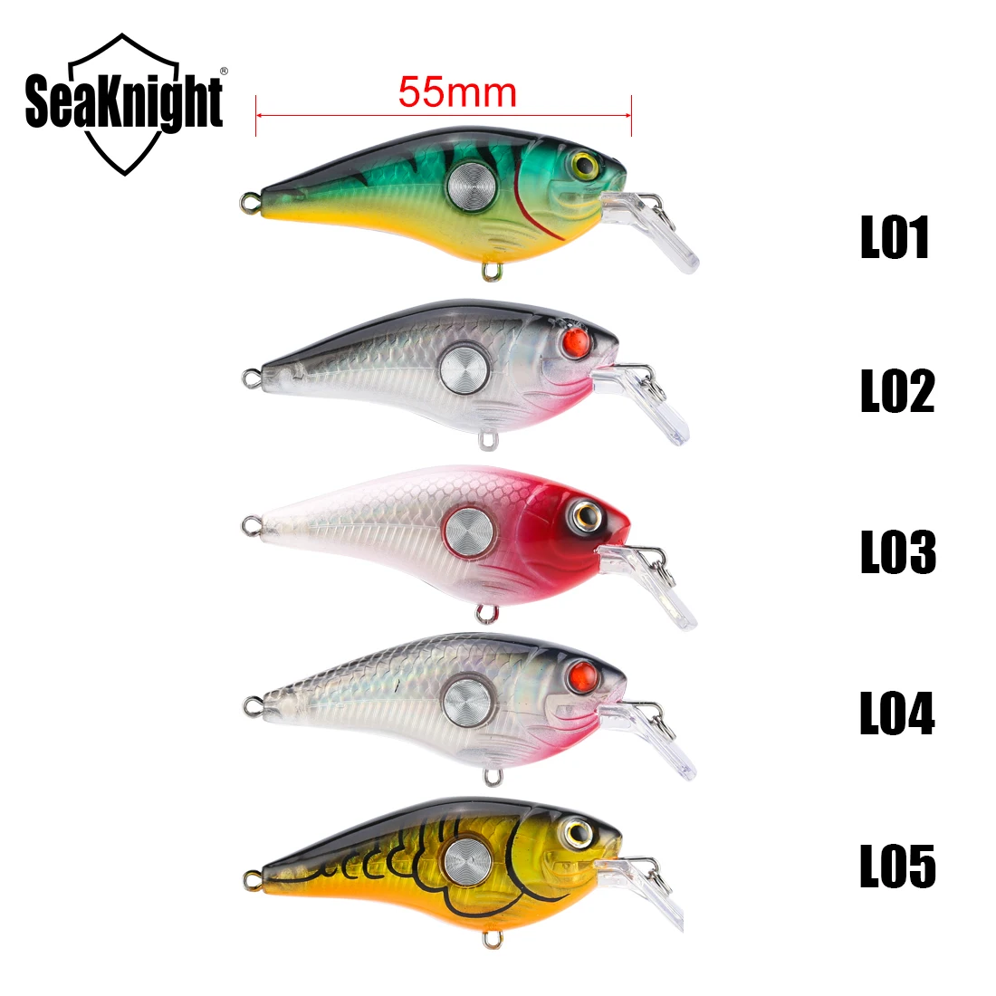 SeaKnight SK003 señuelo de pesca Crankbait 1 pieza 10g 55mm 1,8-3,9 M señuelo de pesca Wobbler flotante cebo de manivela de buceo profundo agua salada dura - imagen 4