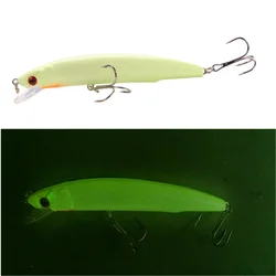 Señuelos de Pesca flotantes luminosos, cebo duro de plástico, Crankbait, Jerkbait, Lucio, aparejos de pesca, 12cm, 17g, 1 unidad
