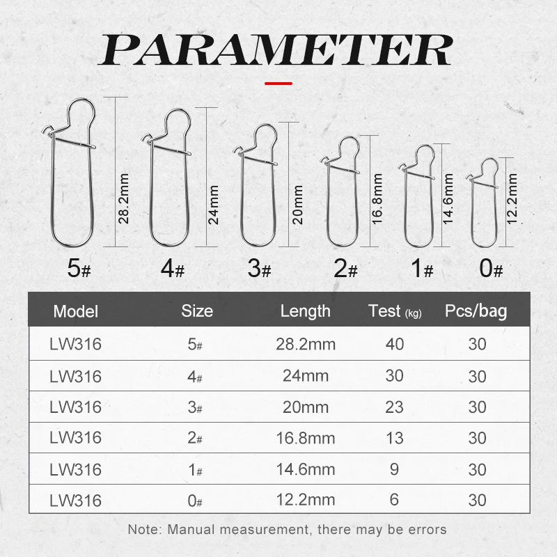Conector de anzuelo de pesca Hunthouse, gancho de acero inoxidable, bloqueo de Clip rápido, anillos sólidos giratorios, broches de seguridad, accesorios de pesca - imagen 3