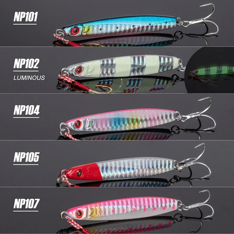 NOEBY-señuelo de pesca con plantilla de Metal que se hunde, cuchara Wobbler, cebo duro Artificial, Jigging lento para pesca en agua salada, 78mm, 85mm, 95mm, - imagen 4