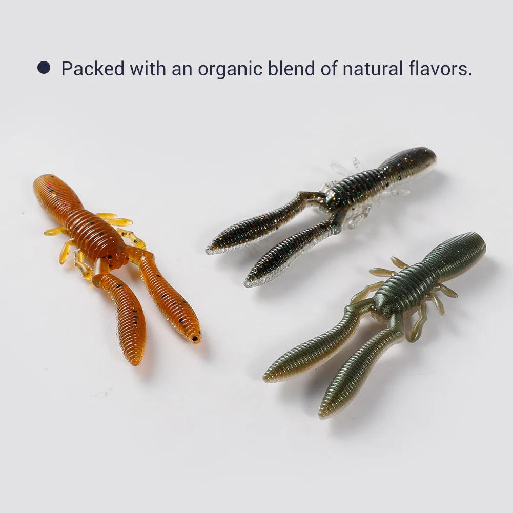 NOEBY-Cebo suave de silicona para camarones, cebo de gusano Artificial, señuelo de pesca de agua dulce, lubina, trucha, 7,5 cm, 3,4g - imagen 5