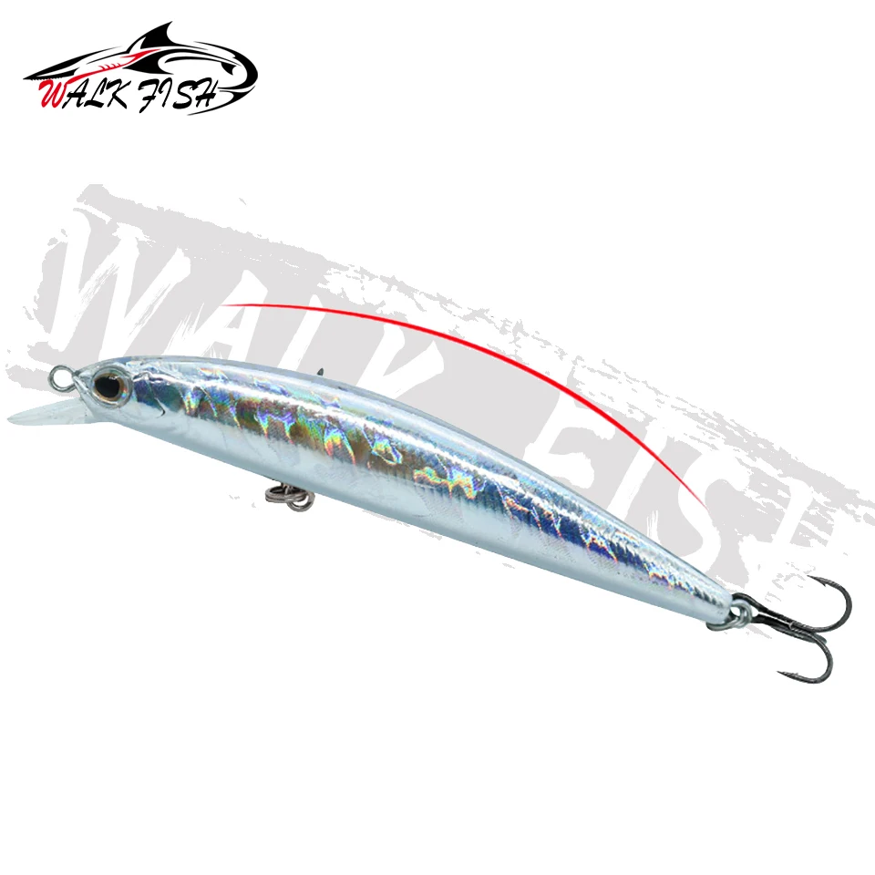 WALK FISH-señuelo de pesca de pececillo que se hunde, 70mm, 90mm, 105mm, largo, fundición de lubina Artificial, cebos duros de pesca Jerkbait Wobbler, 1 unidad - imagen 5