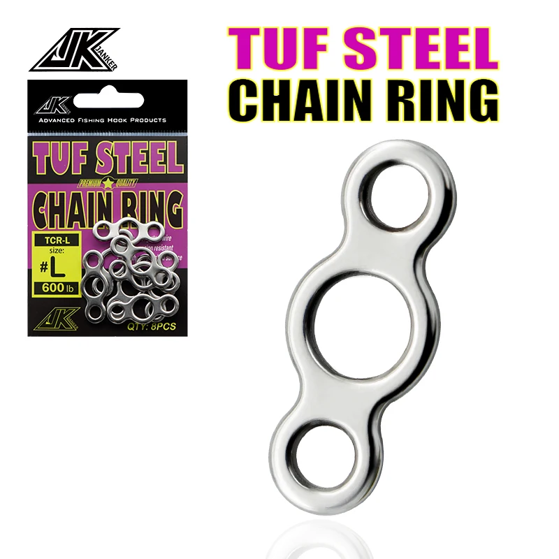 JK-Anillo de pesca de acero inoxidable 55-200LB Power Combi, anillo sólido de señuelo, bucle para cigüeñal en blanco, Kit de herramientas de cebo, Llavero de Metal - imagen 3