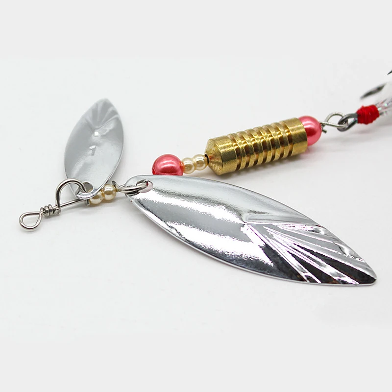 Señuelo giratorio de pesca con lentejuelas, 9g/6,5 cm, Wobbler, con pluma, aparejos de pesca para lubina, trucha, perca, Lucio, herramienta de señuelo, 1 ud. - imagen 5