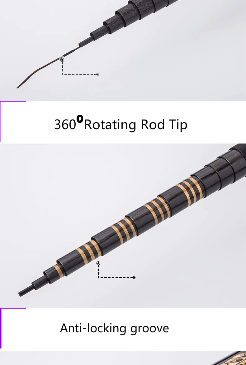 Experimente una pesca sin costura con nuestra punta de varilla giratoria de 360 ° y diseño de ritmo anti-Localización