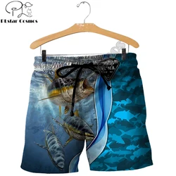 Pantalones cortos pesca atún y Lucio estampado 3D verano