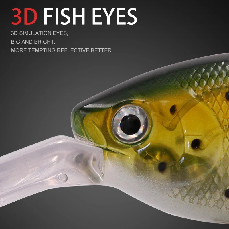 Wondershot-señuelo de pesca C01, cebo duro de 75mm y 25,6g, Crankbait grande para natación profunda, pececillo, Wobbler, lubina, curricán, Lucio, Carpa - imagen 5