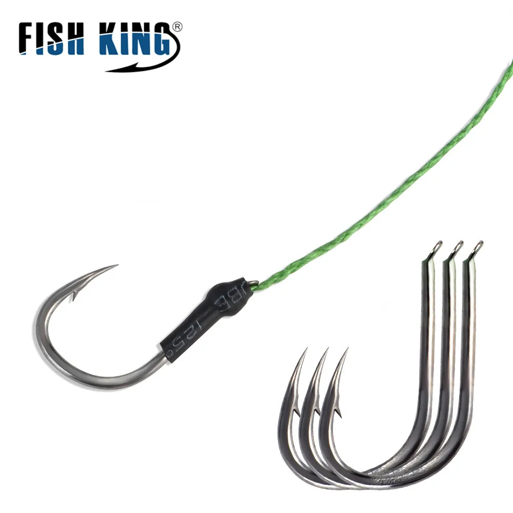 FISH KING-comedero de 20-80g, dos ganchos de longitud, 48cm, jaula de cebo para pesca de carpa, plomada giratoria con línea de anzuelos para aparejos de pesca - imagen 3