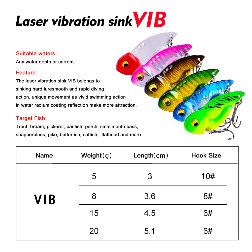 Proberos-señuelo de pesca 5G-8G-14G-20G, cebo duro grande con ganchos, 6 colores, 5 unids/lote - imagen 5
