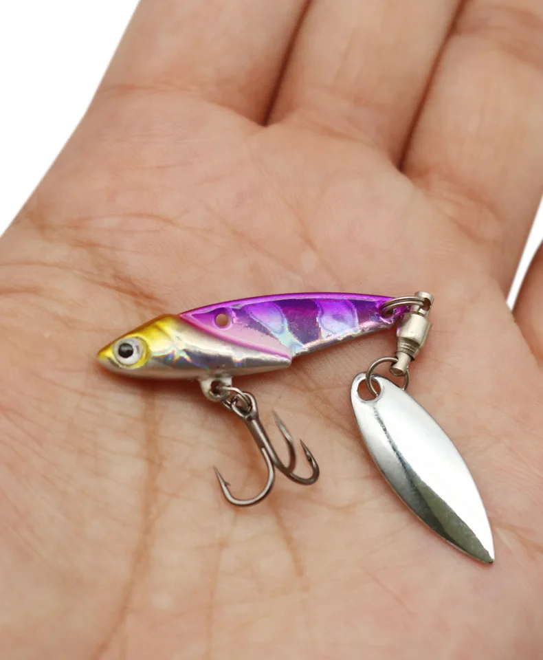 Señuelo de pesca vib rotación cucharas 3,5g 7g vibración de fundición larga Spinner plomo cobre Artificial señuelos de Metal 1 pieza venta - imagen 2