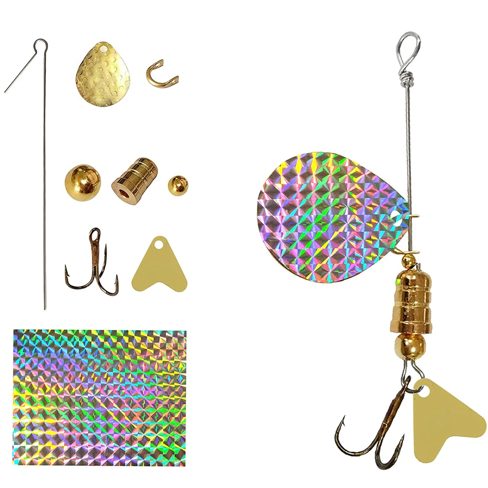 Kit de Señuelos de Pesca con hoja giratoria, 171 unidades, anzuelo triple, película adhesiva holográfica, alicates, accesorios de tijera - imagen 2