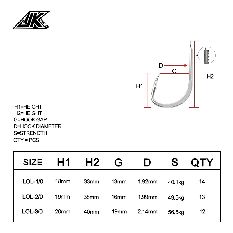 JK LOL-anzuelo de pesca de alta resistencia, cebo plano de carbono para mar, ligero - imagen 5