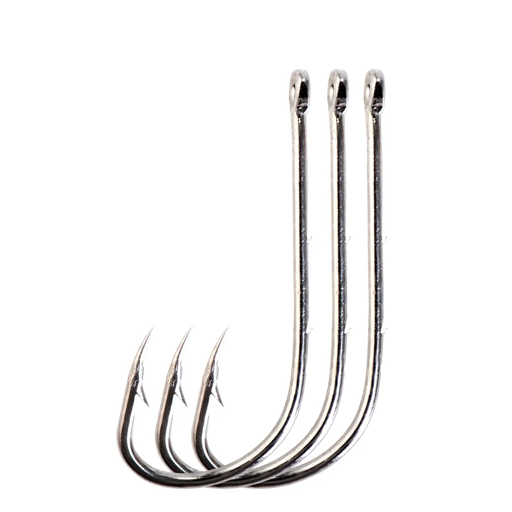 Señuelo de pesca de acero con alto contenido de carbono, anzuelos con púas anilladas, soporte de cebo, accesorios de gancho de gusano 3/0 #-10, 8-12 piezas - imagen 4