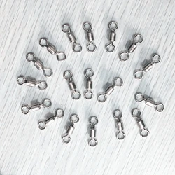 Conector giratorio plateado para señuelos de pesca de cobre fino