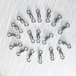 Conector giratorio plateado para señuelos de pesca de cobre fino