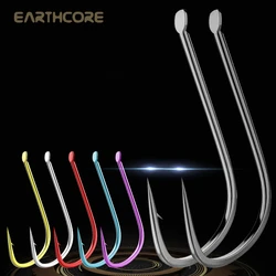 Anzuelos de pesca de acero con alto contenido de carbono, anzuelos negros sin púas, accesorios de pesca a granel, Mar 0,5 #0,8 #1-8 #, 30 unidades