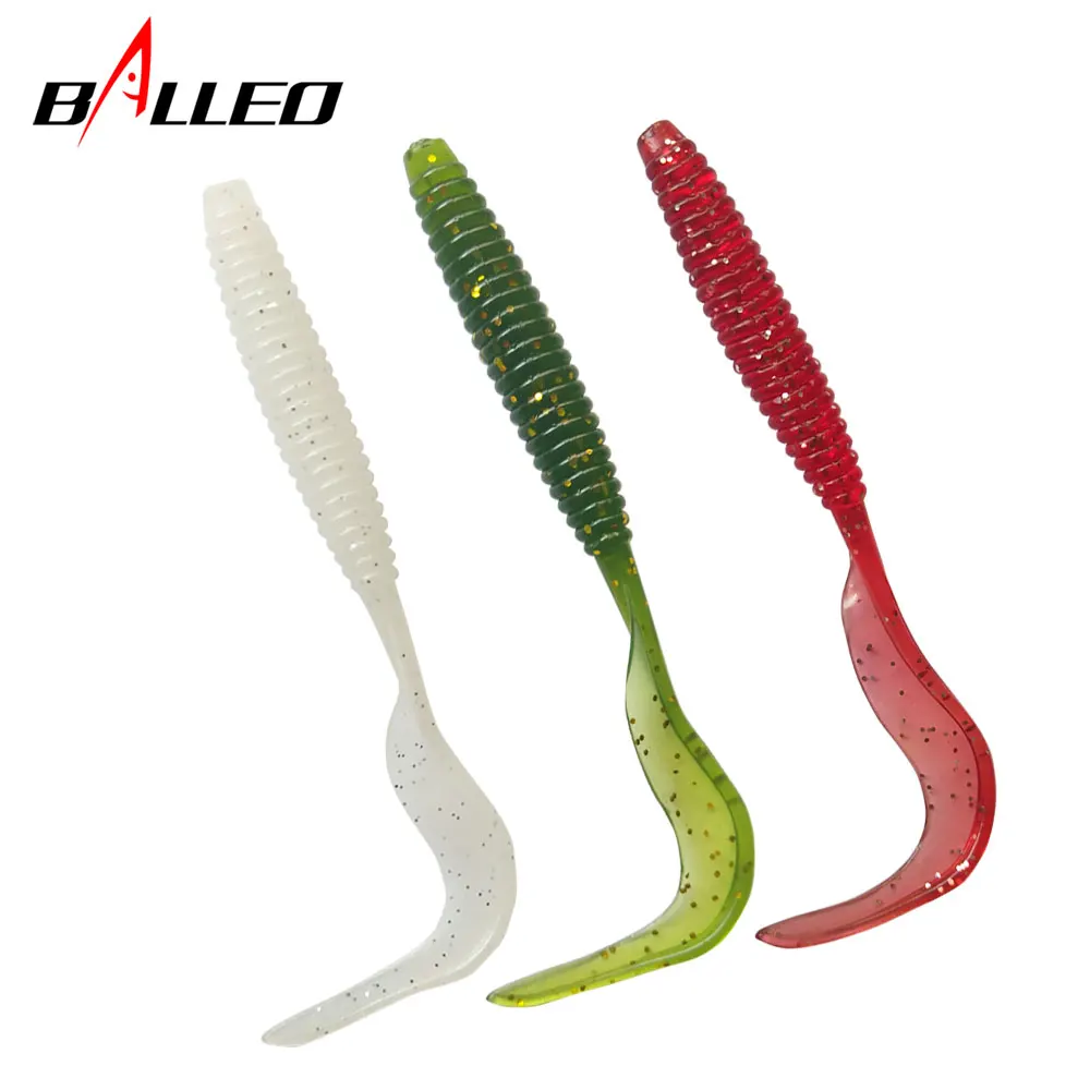 Balleo 6 uds/señuelo suave de cola larga 3g/12cm señuelo de pesca gusano Wobbler Jigging cebo Artificial suave
