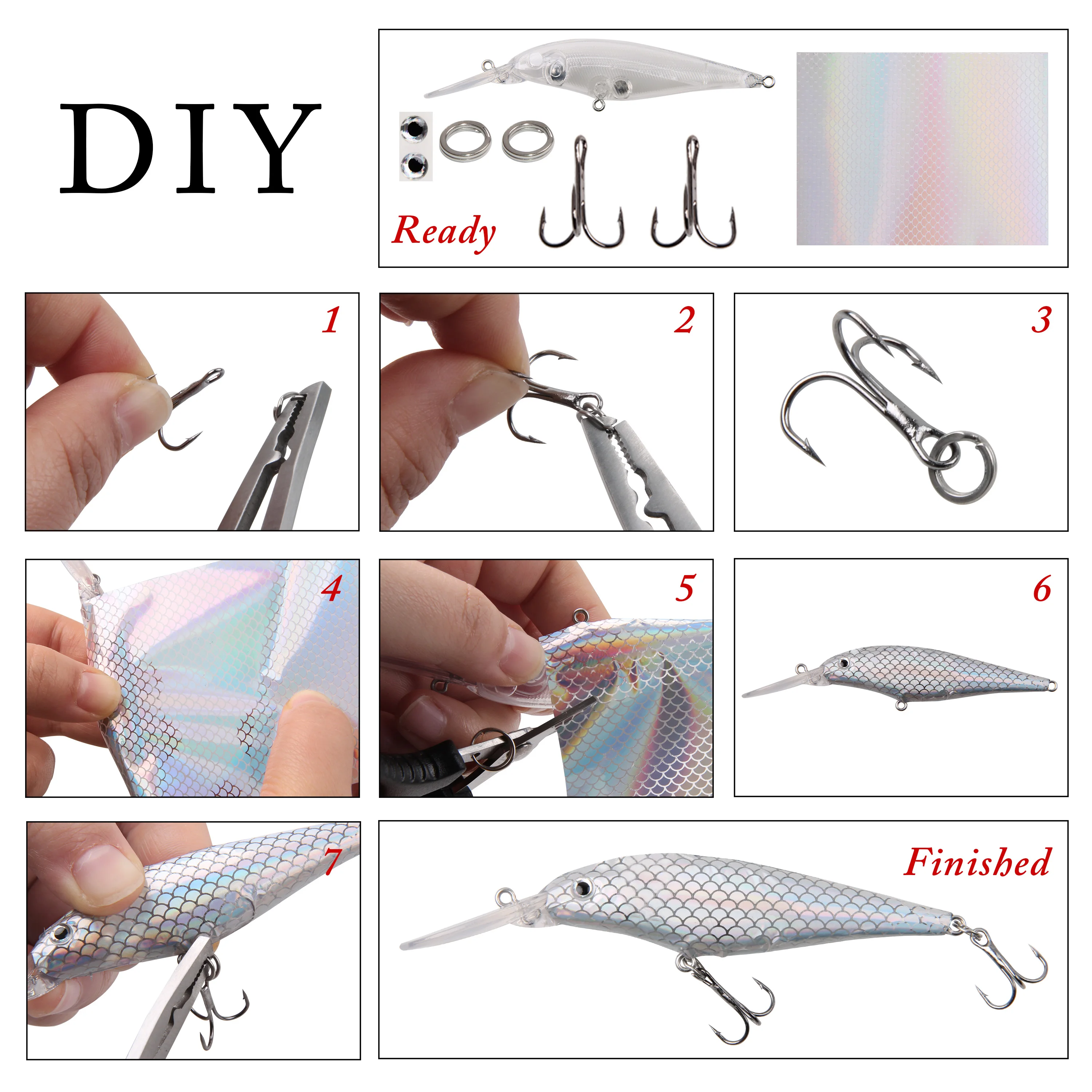 10 Uds. Señuelo de pesca sin pintar, Crankbait en blanco Wobblers Jerkbait Minnow Popper Topwater, cebo Artificial para lubina, Lucio, trucha - imagen 4