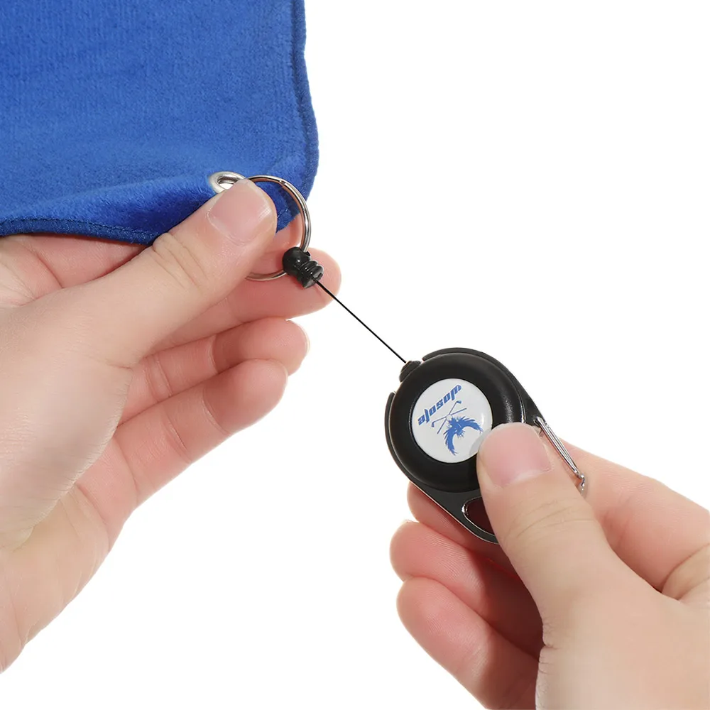 Toalla de Golf de microfibra con gancho de mosquetón, toallas de limpieza de alta absorción de agua, paño absorbente para el sudor, limpia el Club, 30x30cm - imagen 4