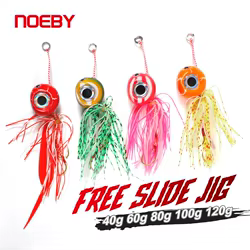 NOEBY-Tai Juego de señuelos de pesca con plantilla Kabura de goma, cebos de pesca de agua salada, cabeza de pargo de mar, cabeza de anzuelo, 40g, 60g, 80g, 100g, 120g