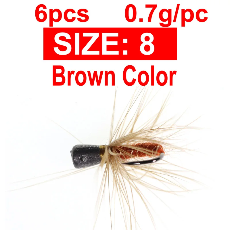 6PCS Size8 Brown