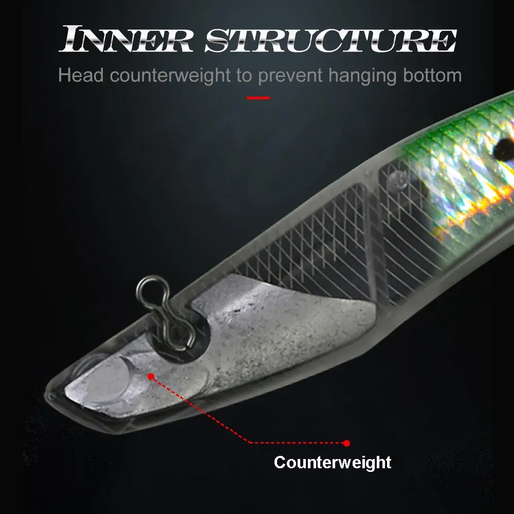 Hunthouse-señuelo duro de pesca jigging, lápiz de calamar D, LW522, 110mm, 30g, suqid, leurre tip-run, gancho EGI para turlutte, 3 uds. - imagen 4