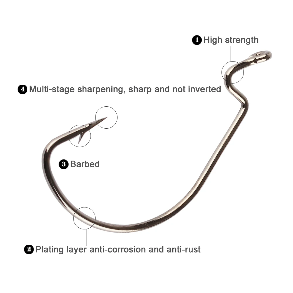 20 unids/lote anzuelo compensado de acero rico en carbono Karpervissen anzuelos señuelo Softjerk 8 # ~-5/0 Anzuelos Pesca Jig Hooks Aparejos de pesca - imagen 2