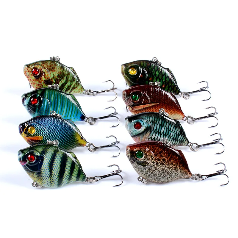 Señuelo de pesca VIB, cebo duro Artificial de plástico VIB con anzuelo triple, Crankbait, profundidad total, aparejos de pesca en hielo de invierno, 4,5 cm/8,8g, 1 ud.