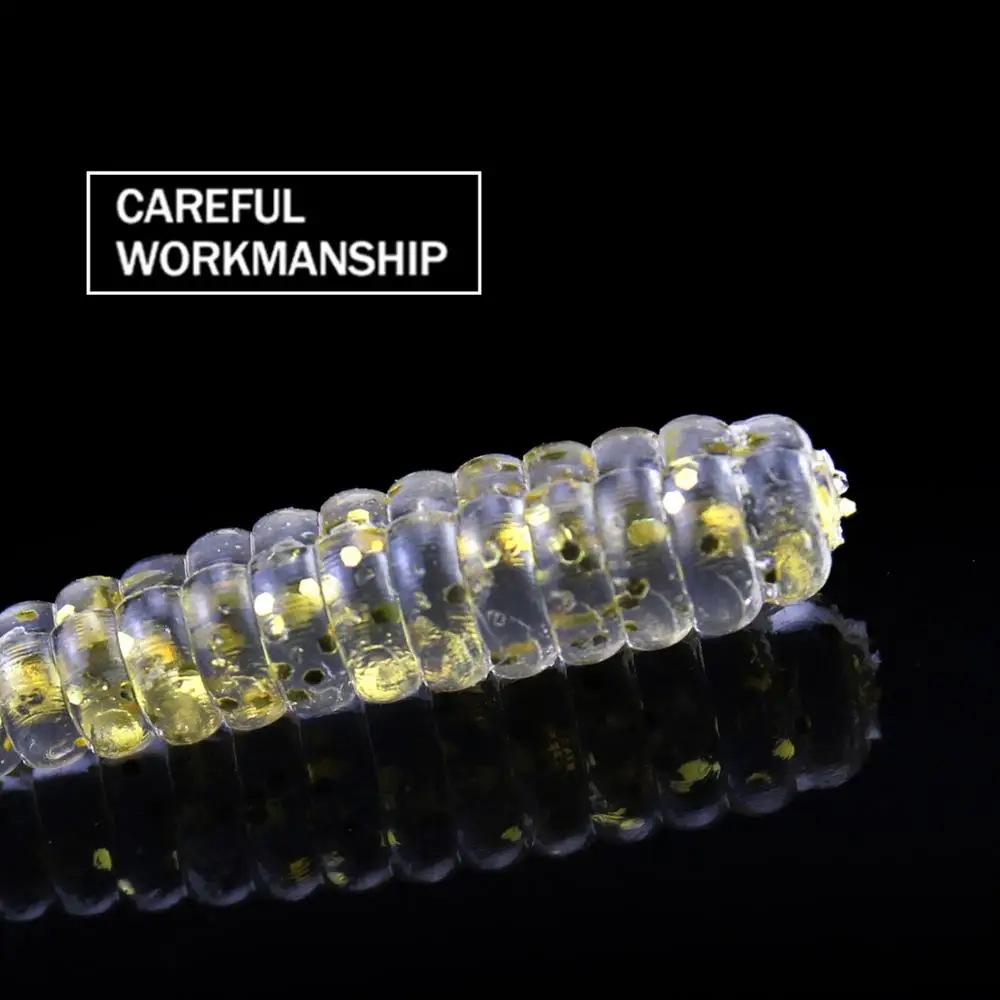 THKFISH 50 Uds gusanos de señuelo suave 3,5 cm 0,2g cebos artificiales de silicona Wobblers simulados sábalo cebos blandos accesorios de pesca - imagen 4