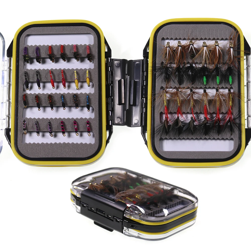 Material de atado de moscas, señuelo de Pesca con mosca, moscas secas/húmedas, ninfa, cebo de Pesca Artificial para carpa, aparejos de Pesca de Primavera/caja, 24/48 piezas - imagen 5