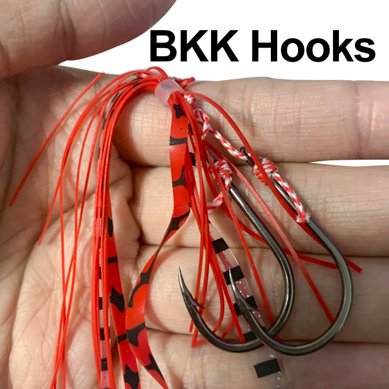 TEASER Kabura Jigging Madai Assist Hooks Tai Rubbers faldas de silicona filamentos cintas diferentes colores deslizantes Jigs Tails Sinker