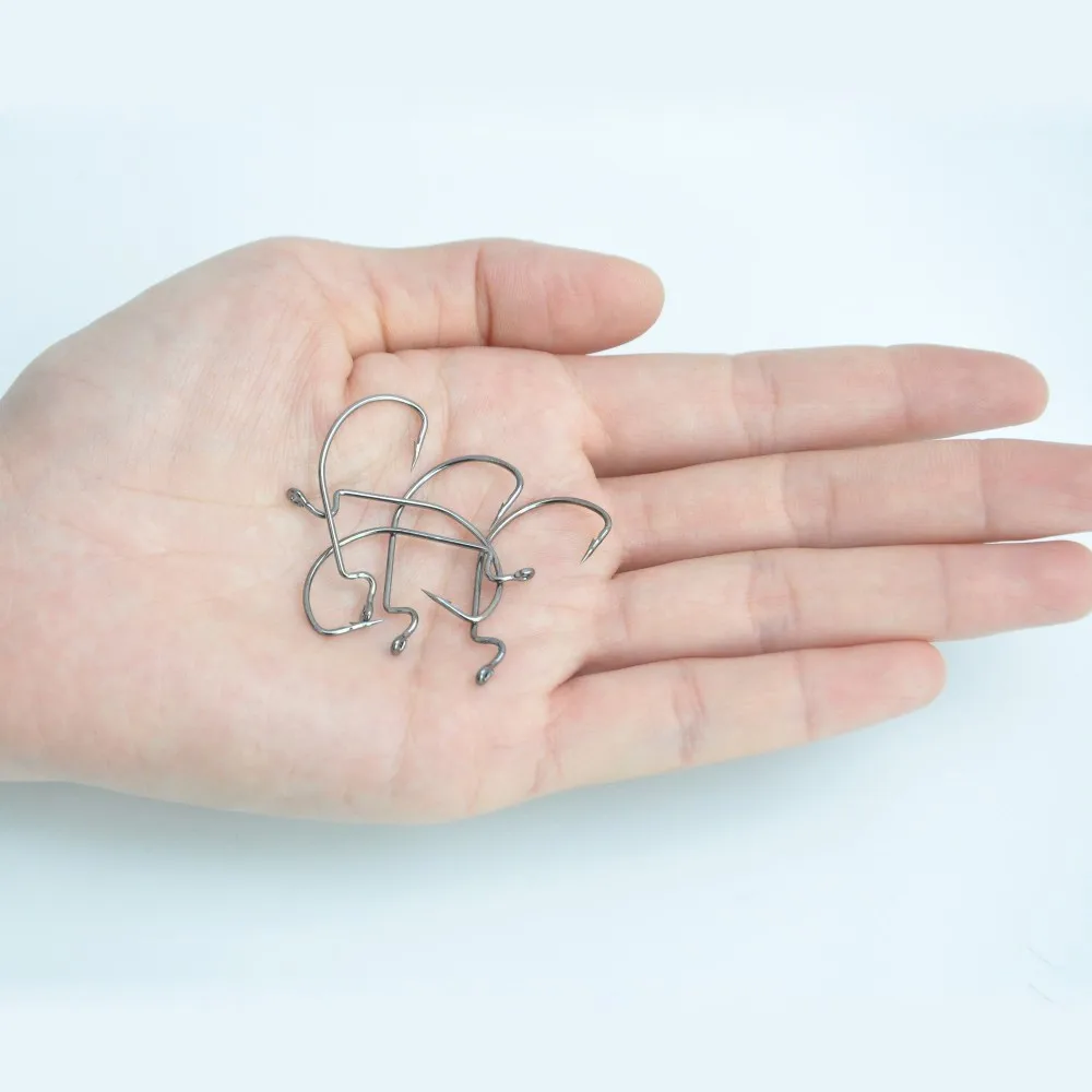 50 Uds./100 Uds. Anzuelos de mar caja de pesca anzuelo compensado 2 # -3/0 # Anzuelos grandes de pesca a presión para carpa, accesorios para aparejos, anzuelo - imagen 3