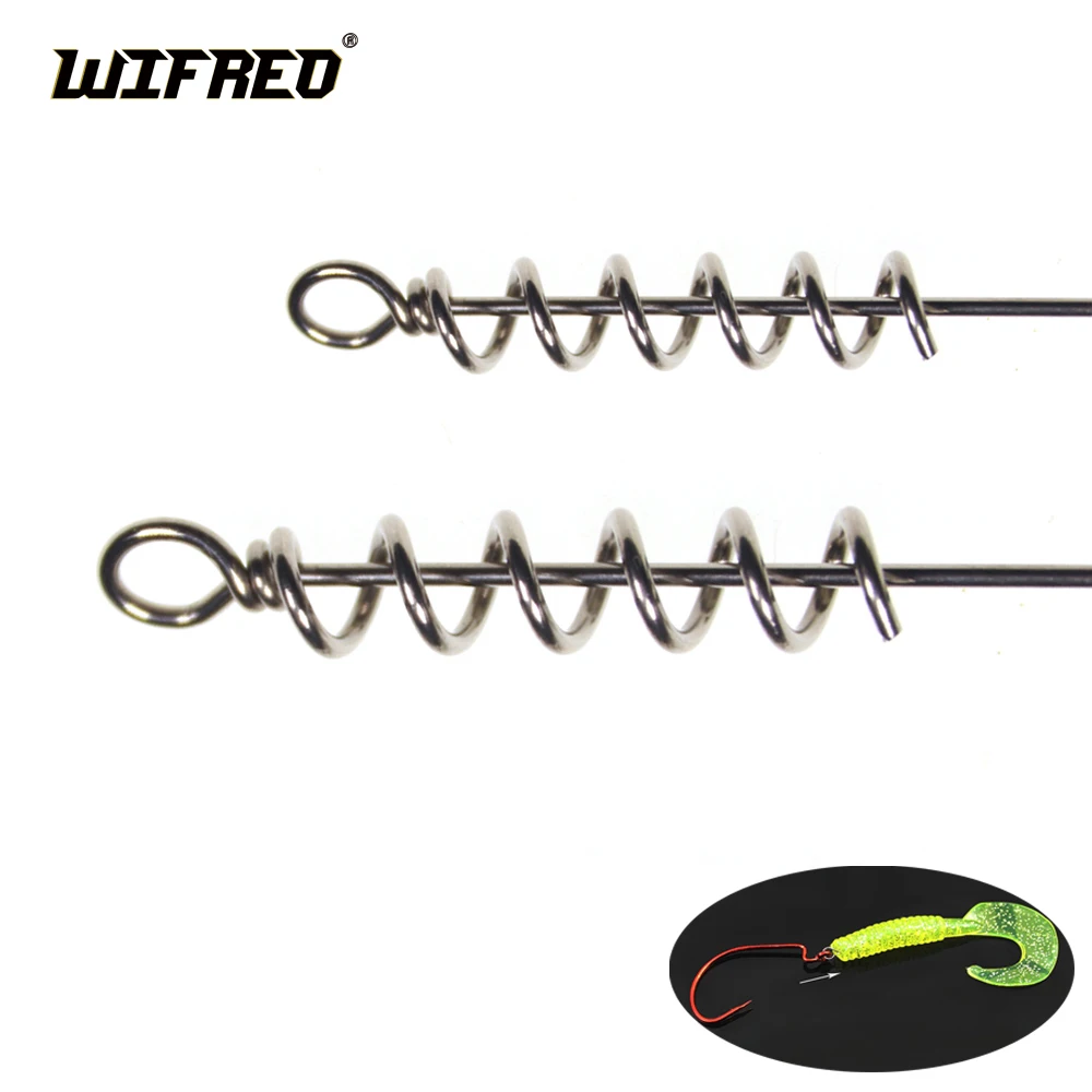 Wifreo-señuelo de pesca suave de 30 piezas, Conector de bloqueo de gancho de gusano, Pin de centrado, accesorios de resorte para pesca de lubina