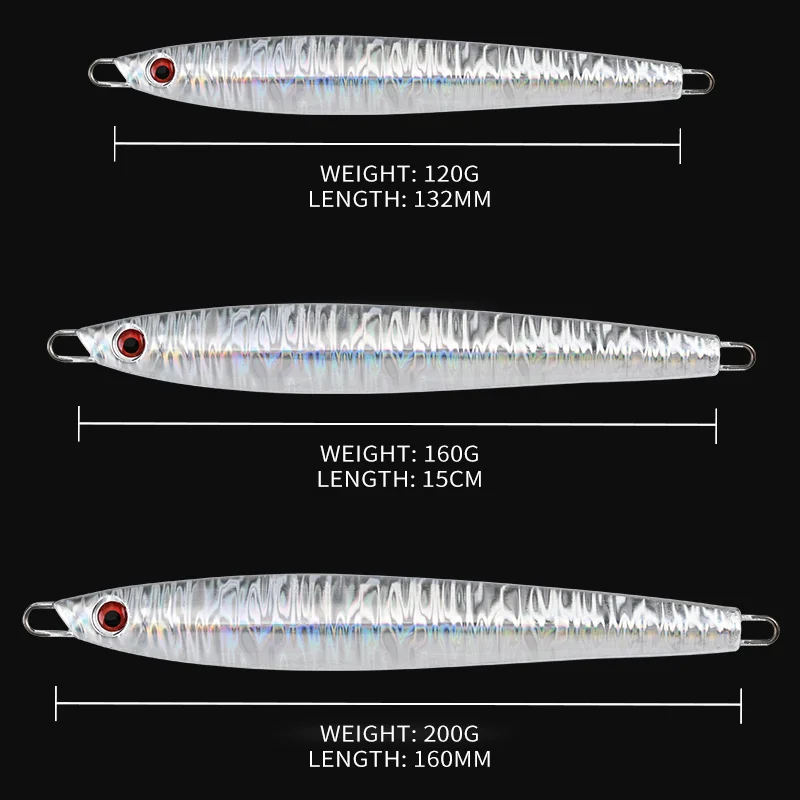 ALLBLUE-anzuelo de Metal Artificial, cebo de pesca, cuchara de Jigging rápida, aparejos de agua salada superduros, 120g, 160g, 200g - imagen 2