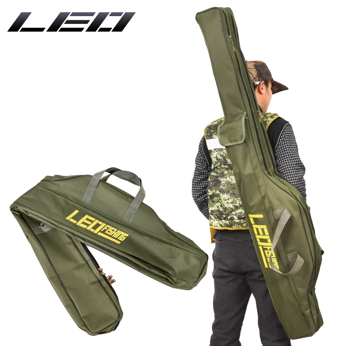 LEO-bolsa plegable para caña de pescar, bolsa suave para caña de pescar de gran capacidad, larga y a la moda, 1M/1,5 M - imagen 5