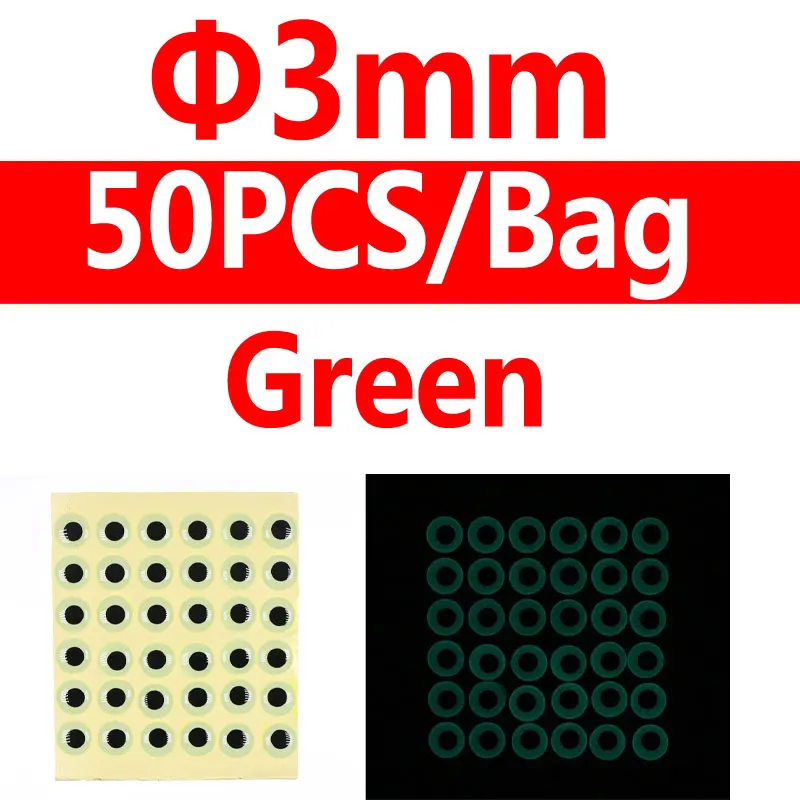 3mm green 50pcs