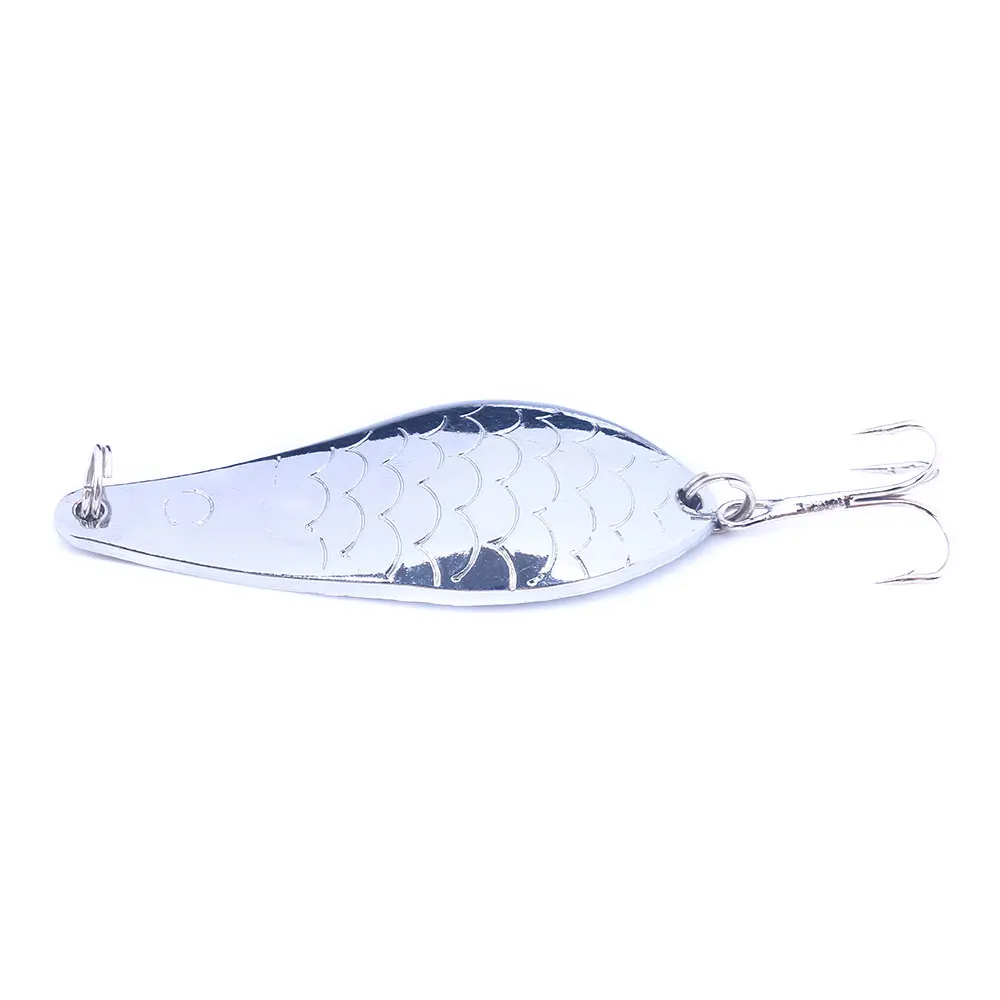 Señuelo de pesca con cuchara giratoria de Metal, cebos duros, lentejuelas plateadas/doradas, ruido, Paillette 4, 7cm, 20g, 1 ud. #   Aparejos de pesca con anzuelo triple - imagen 5