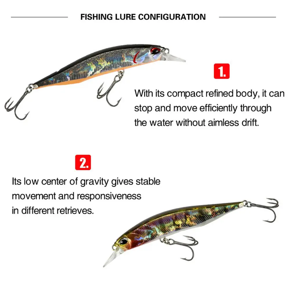 Aparejos láser de bronce, cebos Crankbaits, señuelos para pececillos, cebos de pesca flotantes, pesca de invierno, novedad - imagen 2